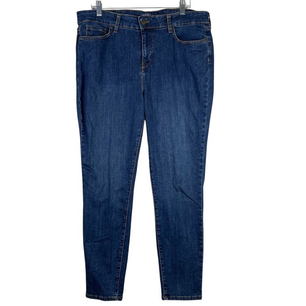 NYDJ Skinny Jeans Women’s 14 Blue Denim Lift Tuck Stretch Pockets Plus Size